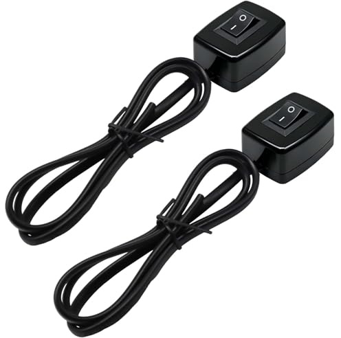 2 Interruptores de Palanca 12V, 3A 24V Interruptor Pulsador Momentáneo ON/OFF con Parte Trasera Autoadhesiva, Interruptor de Montaje con Cable de 75 cm para Antinieblas Neones y Tiras LED