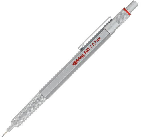 Rotring 600 Series Mechanical Pencil, 0.7mm, Silver Body (502617)
