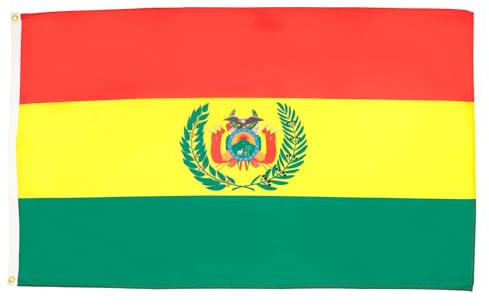 BANDIERA BOLIVIA 150x90cm - GRAN BANDIERA BOLIVIANA 90 x 150 cm Poliestere leggero - Bandiere - AZ FLAG
