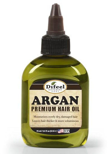 Difeel – Argan Premium Natural Hair Oil – Unisex – 75 ml – Daily Hydration & Shine for Dry, Brittle Hair