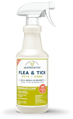 Wondercide - Flea, Tick & Mosquito Spray for Pets and Home with Natural Essential Oils - Killer, Control, Prevention, Treatment - Lemongrass 16 oz