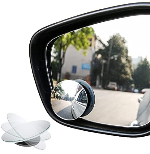 2 Pezzi Specchietto Angolo Morto, Weddhuis Specchietto Cieco Specchio Convesso Rotondo In Vetro Hd Da 2 Pollici Specchio Esterno Senza Cornice Con Leva Grandangolare Regolabile Per Camion Suv