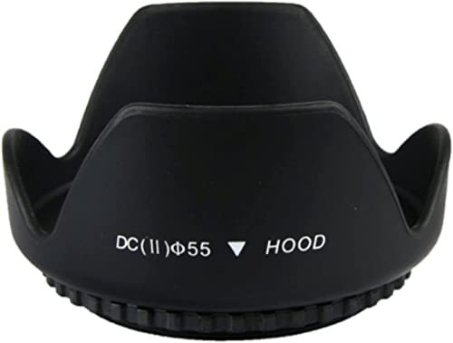 CABLEPELADO Parasol de Lente 55mm | Capucha de Lente 55 cm | Parasol tulipán | Compatible con Canon, Nikon, etc | Apto para 55 mm
