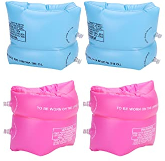 Swim Arm Bands Swimming Floats Safety Inflatable Arm Bands Swimming Floats Roll up Sleeves Pool Set for Swim Learning Water Wings Arm Ring Tube Armlets for Swim Training Aids