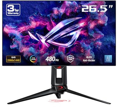 ASUS ROG Swift OLED PG27AQDP 26.5 OLED QHD 480Hz 0.03ms HDR400 FreeSync Premium