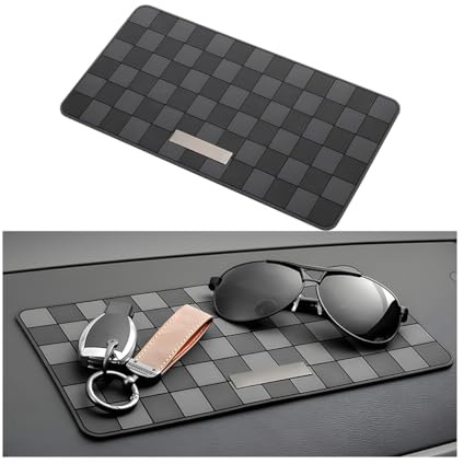 CGEAMDY Tappetino per Cruscotto Auto, Tappetino Auto Cruscotto Anti-Scivolo, Tappetino Cruscotto Multifunzionale, Tappetinos Antiscivolo per Smartphone Auto, Chiavi, Occhiali Da Sole(Nero Grigio)