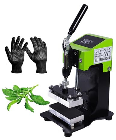 Máquina de prensado en caliente manual portátil de 600 W | Máquina de extracción de aceite de alta presión de 1 a 2 toneladas | Área de prensado en caliente de 6 x 12 cm