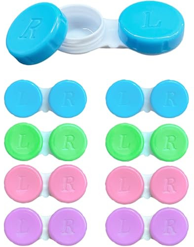 HZXINYI 8 Piezas Caja de Lentes de Contacto - Estuches para Lentes de Contacto con Tapas Izquierda/Derecha para Viajes en Casa Al Aire Libre