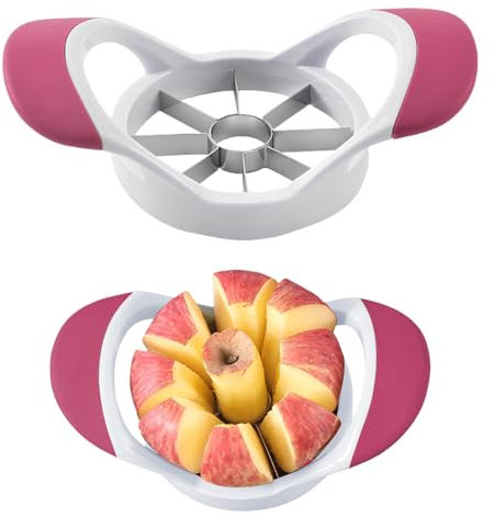 Affetta mele e corer, in acciaio inox, 8 fette e taglierina per mele, 12 fette (rosa-8 affettatrici)