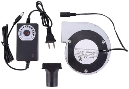 6000 RPM BBQ Fläkt Med Variabel Hastighetsregulator DC 12V Grillfläkt BBQ Fläkt Luftfläkt for Camping Spis Matlagningsfläktar(EU)