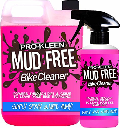 Pro-Kleen Mud Free Bike & Motorbike Cleaner Spray - Removes Grease, Grime and Muck Off Bikes, Safe To Use on: Carbon Fibre, Seals, Cables, Brake Pads, Rotors, Anodised Metal 5.5 L