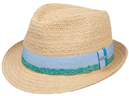Stetson Vantella Trilby Raffiahut Naturfarbener Hut Damen Herren Frühjahr Sommer Natur M (56-57 cm)