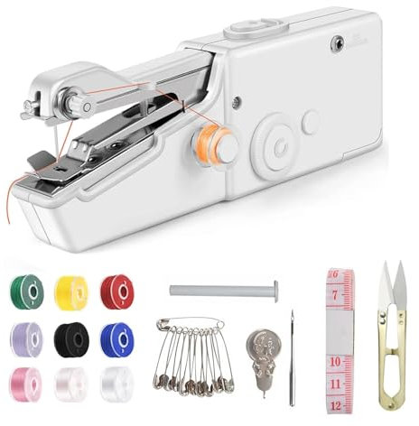 MisFun Handnähmaschine, Mini Nähmaschine, Sewing Machine, Nähmaschine, Tragbare Mini Nähmaschine, Leicht für Anfänger, für Kleidung Stoff Vorhang Schal DIY Haushalt und Reisenutzung
