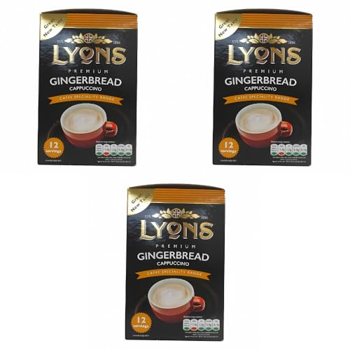 Premium Instant Coffee Sachets Individually Wrapped Gluten-Free Vegetarian Coffee Bag with Mug (3X 12Sachets, Gingerbread Cappuccino)