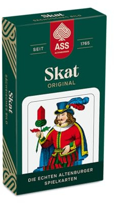 Ass Altenburger FSC Skat, sächsisches Bild in Faltschachtel, White | Skat Original, echtes ASS Altenburger Kartenbild, beliebtes Kartenspiel in Thüringen