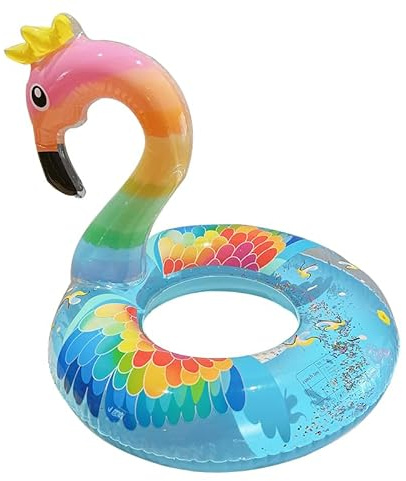Fenicottero Anello Piscina, Gonfiabile Piscina Galleggiante, Fenicottero Rosa Gonfiabile, Galleggiante Piscina, Anello da Nuoto per Piscina Spiaggia in Estate (blu-90)