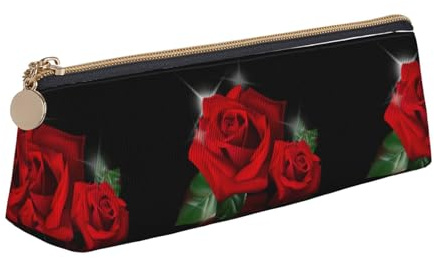HKHLHLH Red Roses Boys Girls Pencil Case for Kids,Multi-Function Pencils Pouch Pen Box for School Work Travel