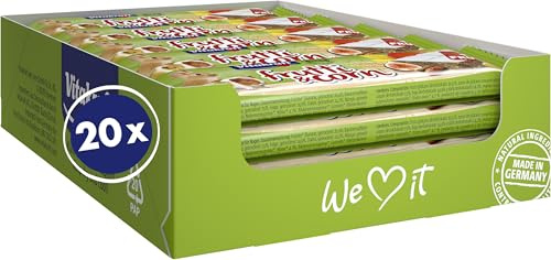 Vitakraft Frutti majsel, fruktskärningar för gnagare, med banan, med fikon, med dadlar, portionerbar genom brottspår, utan tillsats av socker och spannmål (20 x 30 g)