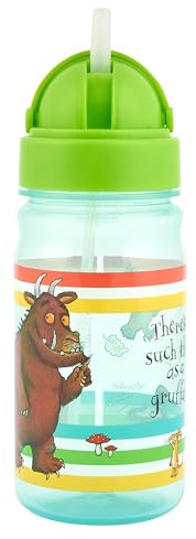 The Gruffalo 400ml Kids Water Bottle with Dome Lid & Flip-Up Integrated Straw - BPA-Free, Leak-Proof Design, Perfect for School & Outdoor Activities, Green