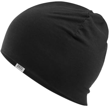 ROCKBROS Bonnet Cycliste sous Casque en Tencel et Laine, Bonnet de Vélo Thermique, Respirant et Coupe-Vent, pour Homme et Femme, Idéal pour Course à Pied et Moto, Nior