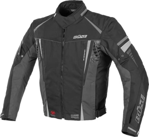 Büse Miles wasserdichte Motorrad Textiljacke, schwarz/grau, 2XL