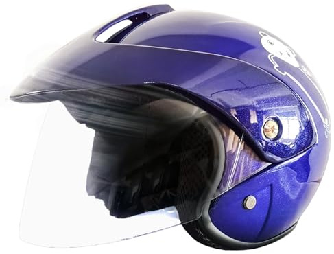 Casco Infantil, Casco De Moto Abierto para Niños, Bonito Casco De Scooter para Niñas, Mini Casco De Moto para Niños, Casco Infantil Multiusos para Todo Tipo De Clima 2,(53-56CM)