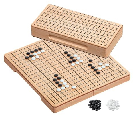 Philos Folding Go Set - Beech Wood Board with Plastic Stones