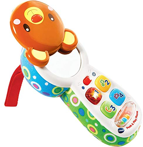 VTech Peek and Play Phone, Kids Mobile Phone Toy, Educational Toy for Sensory Play, Gift for Babies, Suitable for Girls and Boys Aged 3 Months +, Multicolour