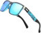 DUBERY Polarisierte Sonnenbrille für Herren und Damen I 100% UV-Schutz | Leichtes Retro Vintage Design | Unisex-Brille für Sport, Radfahren, Golf, Angelnl | CE-geprüft, UV400, CAT.3 I D518 Blau