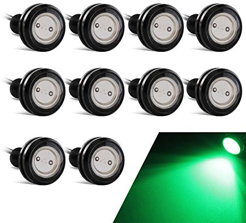 yifengshun 10pcs Super Bright 23mm Eagle Eye Light LED Feux Diurnes DRL Haute Puissance 9W Feu Antibrouillard Feu de Recul Feux de Marqueur pour Voiture Moto Remorque 12V (Vert)