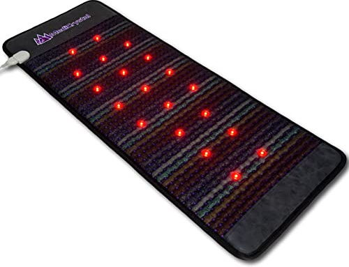 MediCrystal Infrared Heating Pad with 7 Natural Crystals - Midsize Biomat with Far Infrared Heat, Photon Red & NIR Lights, Magnets & Negative Ions - Large Heating Pad 60 L x 24 W
