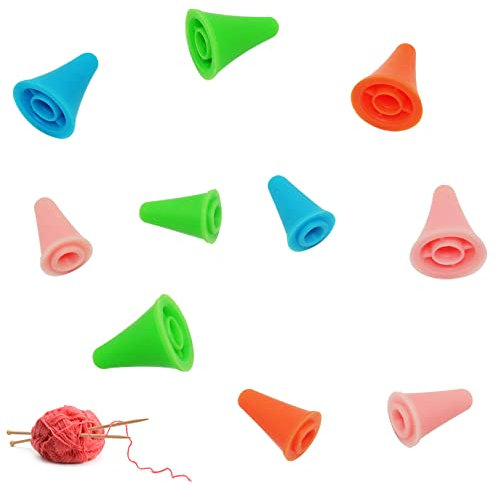 10Pcs Colorful Knitting Needles Point Protectors,Needle Tip Stoppers Cap Holder,Colorful Cute Knitting Needles Point Protectors Knit Needle Tip Covers Stitching Tools for Knitting Craft,2 Sizes