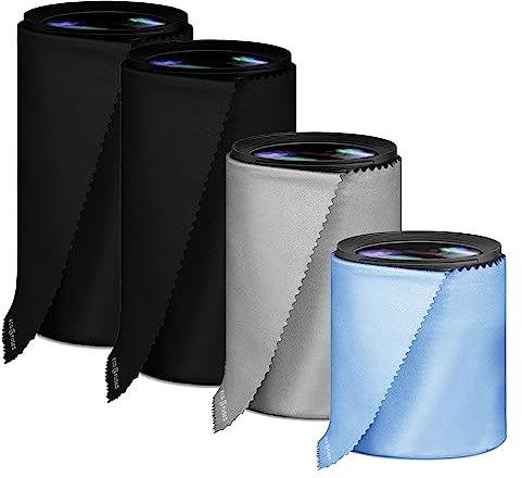 Eco-Fused Kameraobjektiv-Taschen - Mikrofaser-Objektivtuch-Tasche - 4er Pack - Weiche Kamerahüllen für Objektive und Zubehör verschiedener Größen - Kamerataschen-Einsätze - Fotografie zu Hause