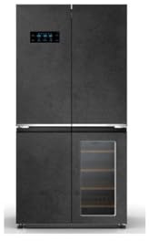 PKM Wolkenstein WCD 595 EWTS NF Cross Door Kühl-Gefrierkombination | 606 L | Mit Weinkühlschrank | Granitoptik | NoFrost | Display mit Touch Control | Triple Fresh mit Moist & Dry Zone