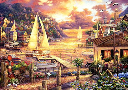 Grafika - Chuck Pinson, Catching Dreams - Puzzle 1500 Pièces - Bateaux à Voile Traditionnel, Paysage de Bord de Mer - Puzzle Adulte - Fabriqué en France