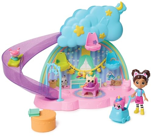 Gabby’s Dollhouse, Kitty Care Ear Purrfect Playroom, 17-Piece Playset with 4 Toy Figures and Dollhouse Furniture, Kids’ Toys for Girls & Boys Aged 3+