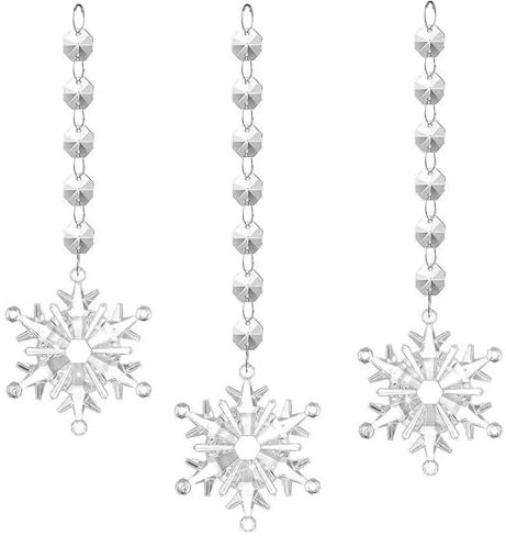 18PCS Christmas Tree Decorations - Xmas Decorations Sale Clearance, Hanging Acrylic Snowflake Icicle Drop Crystal Ornaments