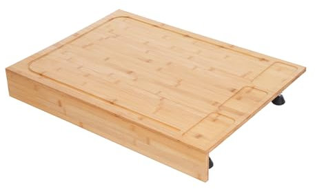 Susoso Cubierta para fogones, tabla de cortar, tapa de bambú, cubierta para hogares, 75 x 54 x 10 cm, color madera