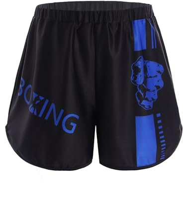 Zaldita Kinder Jungen Muay Thai Shorts MMA BJJ Shorts Kampf Thaibox Shorts Boxen Shorts Kickboxing Shorts Sport Kurze Hose Training Blau 122-128