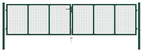 Xichuzi Puerta de Malla de Jardín, Puertas para Jardin, Puertas De Exterior, Valla Jardín, Rejas para Puertas De Entrada, de Acero Verde 400x100 cm