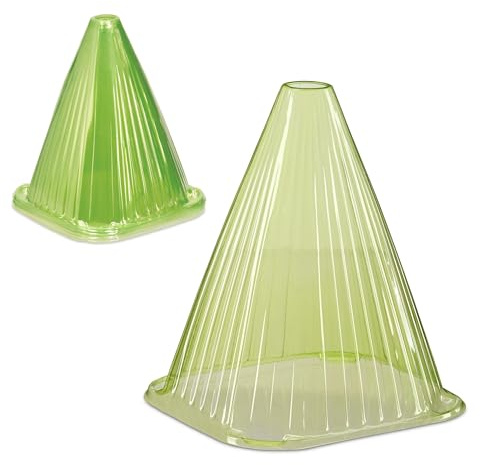 Relaxdays Set Protezioni per Piante, 32 Coni Protettivi Antilumaca e Anti Gelo, Piantine, HLP: 22x19x19 cm, PVC, Verde