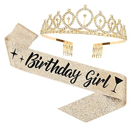 HAMPPLIES Couronne Décorative Pour Femme Anniversaire Ceinture De Cérémonie Créative Avec Bandoulière Personnalisée