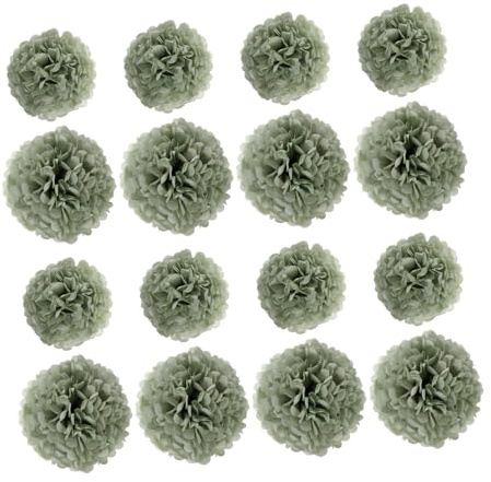 Toyvian 24 Pezzi Palline Floreali in Carta Leggera Verde da Decorazioni Pompon Riutilizzabili per Matrimoni Compleanni e Feste Decorazione Festa Realistica e Resistente