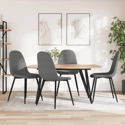 Frdhee Sillas de comedor sillas de salón, sillas de comedor, 4 unidades, terciopelo gris claro, silla de visitante para comedor, sala de estar, dormitorio y recepción