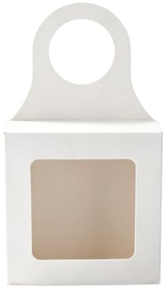 Qury 20 scatole per bottiglie di vino in carta kraft con finestra, per bottiglie, snack e regali (bianco)