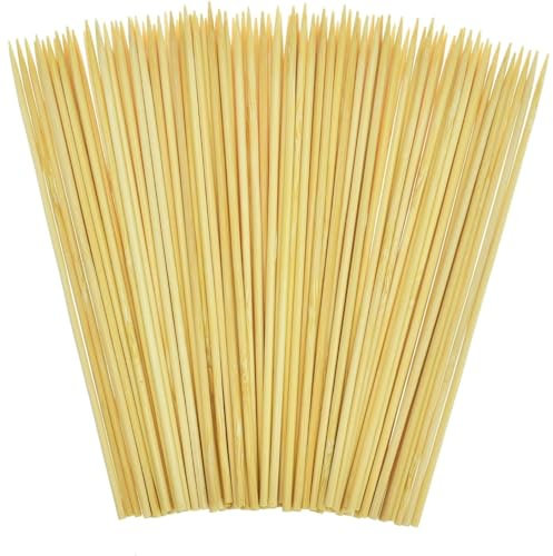 100 x Bamboo Wooden BBQ Grill Barbecue Kebab Meat Vegetable Fruit Sweets Skewers Sticks