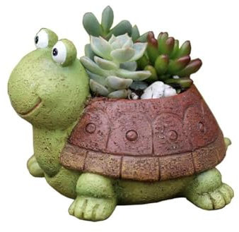 Ucoolbila Cute Succulent Planter for Small Plants, Turtle Gift for Boys Girls Women Birthday Present Desk Decor