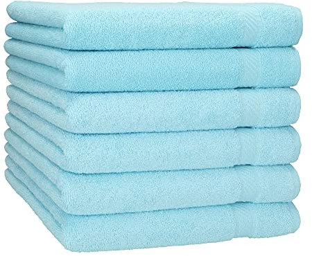 Betz 6 Stück Duschtücher Set Badetuch Duschtuch Palermo Größe 70x140 cm 100% Baumwolle Farbe Türkis