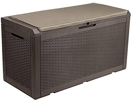 YITAHOME 380L Arcón de Ordenación Exterior, Caja de Almacenaje de Jardín para Almacenamiento al Aire Libre para Muebles de Patio