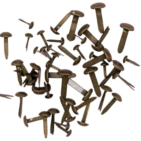Craftelier - Set de 50 Brads o Encuadernadores de Tres Tamaños Diferentes | Ideales para Embellecer Etiquetas o Decorar Proyectos de Tarjetería, Scrapbooking y Manualidades | Color Bronce Vintage